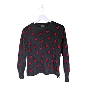Small cherry design cashmere sweater